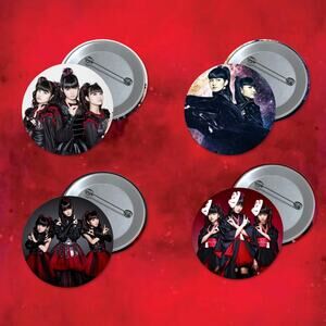 Babymetal 1.5 inch Pinback Button 4 Pack Kawaii Metal Music Stocking Stuffer